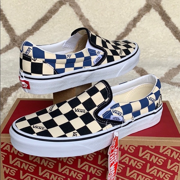 •VANS CLASSIC SLIP-ON BIG CHECK Black/Navy Men’s - Picture 13 of 16